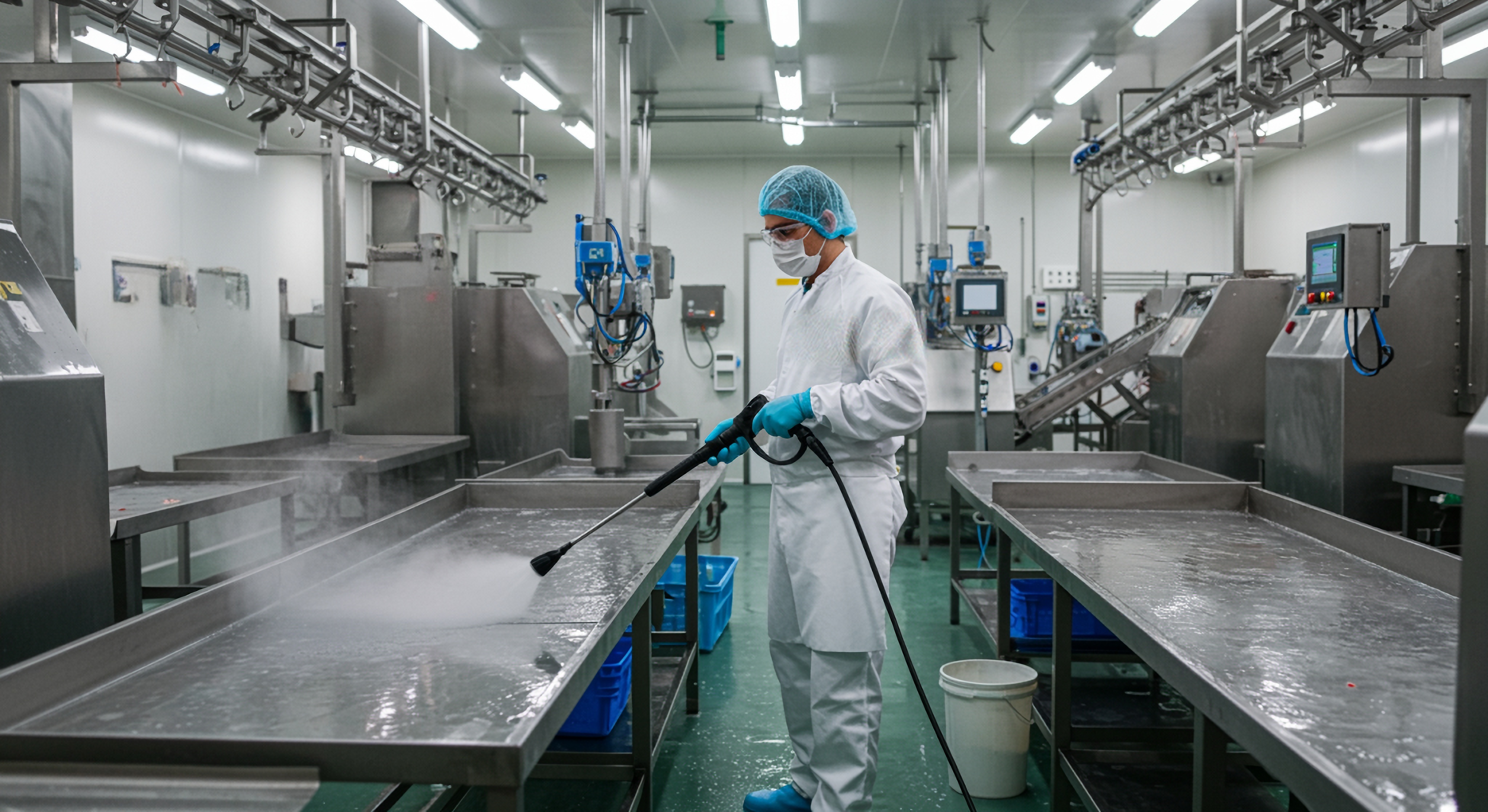 Meat processing plant cleaning